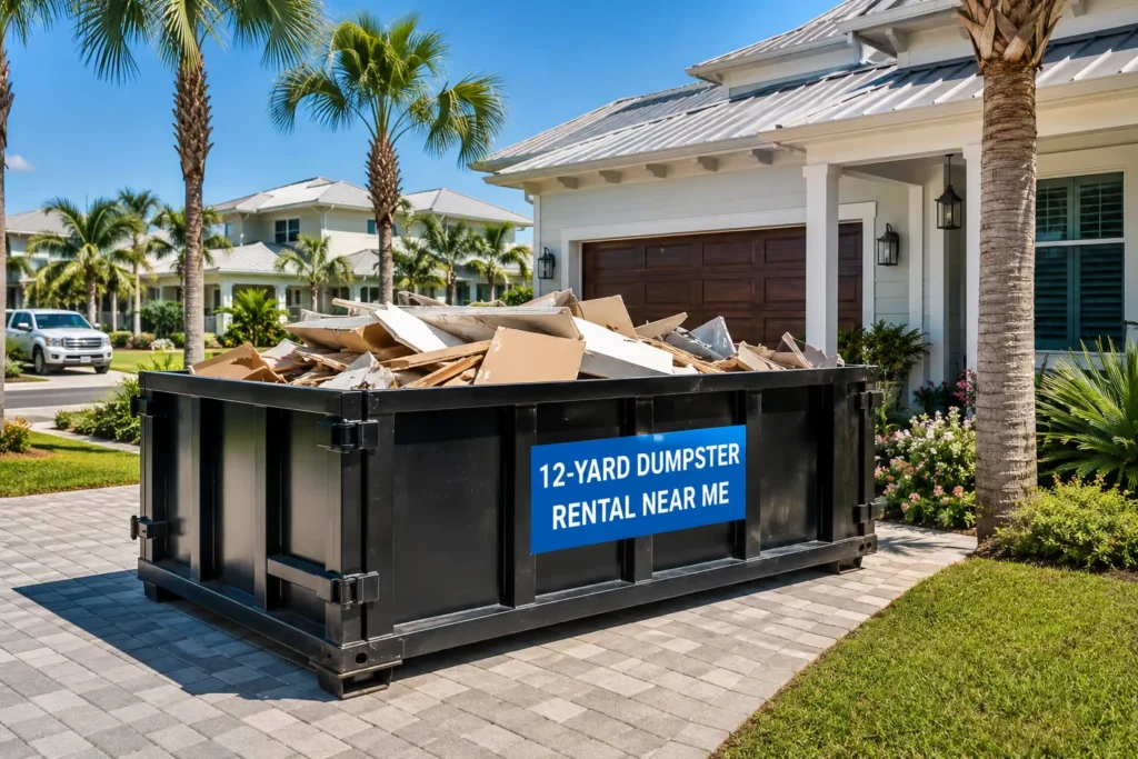 12-yard dumpster rental near me in Destin FL for residential renovation debris